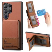 for Samsung Galaxy S22 Plus (Color: Brown) Canvas Leather Wallet Silicon... - $834.34 MXN