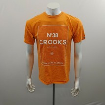 Crooks &amp; Castle Logo T Shirt Men&#39;s Size Medium Orange Cotton Short Sleev... - £6.97 GBP