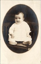 RPPC Darling Baby Mary Therse 1924 Sweet Masked Oval Portrait Postcard U3 - £6.35 GBP