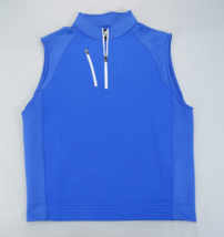 Footjoy FJ Vest Men’s M 1/4 Zip Blue Ribbed Performance Golf Golfer Slee... - $28.45