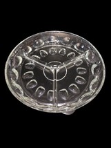 Vintage Clear Glass Thumbprint Pattern Divided Serving Or Relish Tray - £5.95 GBP