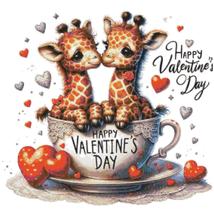 Counted Cross Stitch patterns/ Giraffe Couple in a cup/ Valentines day 32 - £7.18 GBP