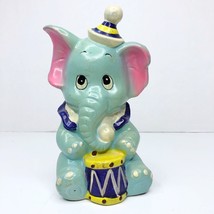 Vintage Carnival Chalkware Elephant Piggy Bank Baby Circus Elephant w/ H... - $35.18