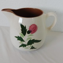 Stangl Pottery Pink Thistle 64 oz Handled Pitcher Hand Painted Made USA Vintage - £31.01 GBP