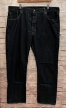 Levis 501 Original Fit Jeans Straight Leg Button Fly 100% Cotton Dark Wash 42x32 - £35.12 GBP
