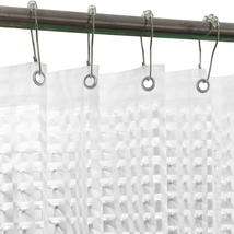 3D Crystal Clear Plastic Shower Curtain Liner, 72X72 Inch Thin Lightweight Ice C - £10.45 GBP