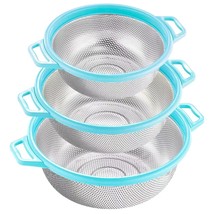3Pack Stainless Steel Colander With Handle, Large Metal Strainer For Pas... - $46.99