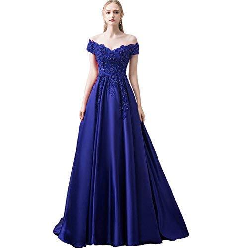 Long A Line Off The Shoulder Prom Dress Evening Royal Blue US 10