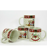 4 CHARLTON HALL KOBE coffee mugs Christmas holiday rocking horse - £24.51 GBP