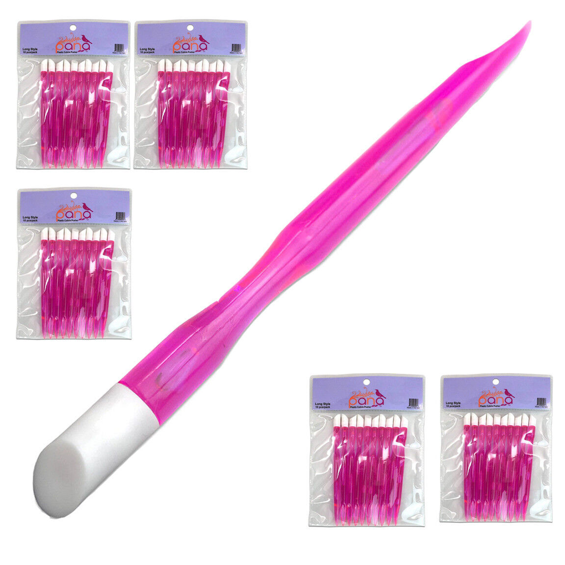 50Pcs Long Plastic Cuticle Pusher Hard Rubber Tipped Nail Tool Cleaner Remover - $37.99