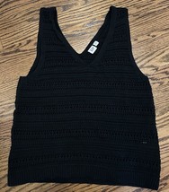 Gap Factory Women’s Sleeveless Crochet Tank Sweater Black Size Medium - £15.79 GBP