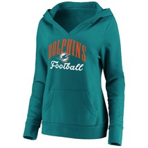 Woman&#39;s Miami Dolphins  Branded Aqua Victory V Neck Pullover Hoodie Size... - £55.00 GBP