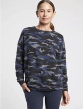 Athleta Studio to Street Printed Sweatshirt Lux Camo Blue Sweater Size Medium - £19.61 GBP
