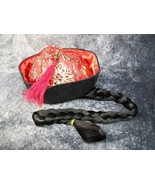 Mandarin Costume Cap Chinese Hat Headpiece w/ Tassel Long Braid Emperor ... - €15,11 EUR