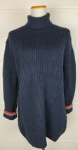 Womens Celine Blue Wool Mohair Turtleneck Oversize Tunic Sweater M? - $445.50