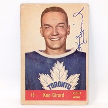 1957-58 Parkhurst #18 Ken Girard Toronto Maple Leafs Signed Auto Card - £27.49 GBP