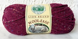 Lion Brand Wool-Ease Acrylic/Lamb&#39;s Wool Yarn - 1 Skein Burgundy Sprinkles #142 - £7.55 GBP