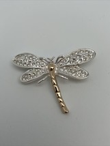 Vintage ROMAN Dragonfly Brooch Silver Wings &amp; Gold Body - £9.28 GBP