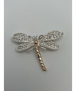 Vintage ROMAN Dragonfly Brooch Silver Wings &amp; Gold Body - £9.12 GBP