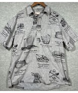 Kahala Mens Hawaiian Shirt Gray Popover Construction Trucks XL - $19.06