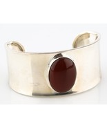 STERLING SILVER AND CARNELIAN CUFF BRACELET, MADE IN MEXICO - €187,20 EUR