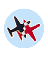 Airplane Aviation Enamel Pin: Navy Blue and Red Planes - $12.90