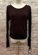 Mossimo Womens SMALL Knit Top Jersey Sleeve Blood Red Black NEW - $27.00
