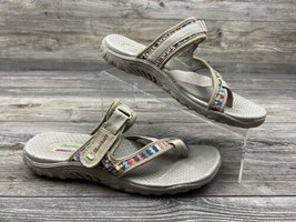 Skechers Women&#39;s Reggae Mad Swag Beige Sandals Thong Toe, Open Back Size 9 - $18.81