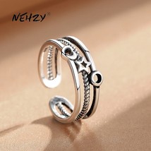 NEHZY 925 Sterling Silver Ring High Quality Hollow Woman Fashion Jewelry Adjusta - £7.13 GBP