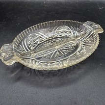 Vintage Anchor Hocking Indiana Glass 1950&#39;s Divided Oval Relish Dish - $16.80