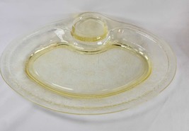 Hazel Atlas Florentine #2 Poppy Design Serving Platter Yellow Depression Glass - £22.30 GBP