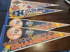 Lot of 4 Vintage Yankees And World Series Pennant Banners 1996/ 1998 - $9.90