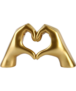 Gold Hand Gesture Marden Home Sculpture Items Love Finger Statues Weddin... - £38.63 GBP
