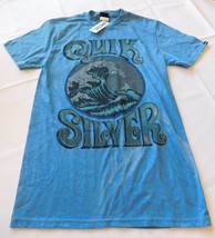 Quiksilver Men&#39;s Short Sleeve T Shirt Blue Heather Size S **Faded spots** NWT - £12.13 GBP