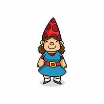 Wee Lady Gnome Wall Decal - 9&quot; tall x 4&quot; wide - £6.39 GBP