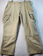 5.11 Tactical Cargo Pant Mens Size XL Khaki Polyester Pockets Wide Leg Logo - £14.25 GBP