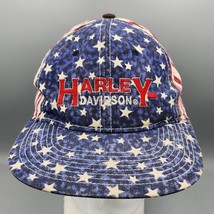 Vintage USA Flag Harley Davidson Brand Snapback Hat OSFA Trucker Judy&#39;s ... - $30.95