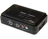 StarTech.com 4 Port Black USB KVM Switch Kit with Cables and Audio - des... - $114.30