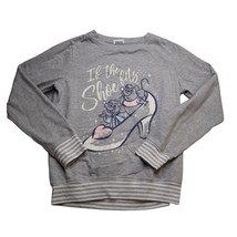 Disney If The Shoe Fits Cinderella Womens Sleep Shirt Small Gray Casual - $15.82