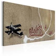 Tiptophomedecor Stretched Canvas Street Art - Banksy: Airplane - Stretch... - £62.92 GBP+