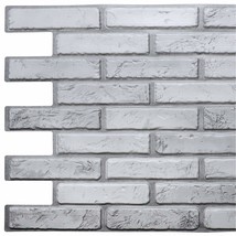 Dundee Deco PG7063 Off White Grey Faux Brick, 3.2 ft x 1.6 ft, PVC 3D Wall Panel - £7.82 GBP+