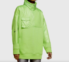 Nike CV0303 City Ready 1/4 Zip Jacket Tuck Away Hood Bright Green ( L ) - $148.47