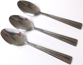 3 Teaspoons Gibson Stainless Flight Path Pattern Block Outline Flat Tip Glossy - £5.38 GBP