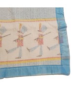 Vintage Toy Soldier Acrylic Blanket Blue Nylon Trim  36 X 50 - $38.58