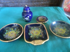 From Greece..Ashtray &amp; 2 Bowls Neofitoli Keramik 24K Gold Trim &amp; 2 Free Pieces - £14.53 GBP