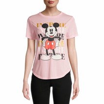 Juniors&#39; Mickey Mouse T-Shirt Blush Color Size M 7-9 - £10.31 GBP