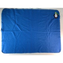 Parents Choice baby Blanket Boy Blue Fleece Penguin 39x29 Soft Crib Embr... - $12.86