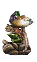 Duck Fountain Statue Indoor Use 12" High Polyresin Material 120V Plug In - $49.49