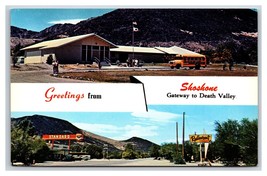 Doppio Vista Banner Greetings From Shoshone California Ca Unp Cromo Postcard D21 - £3.99 GBP