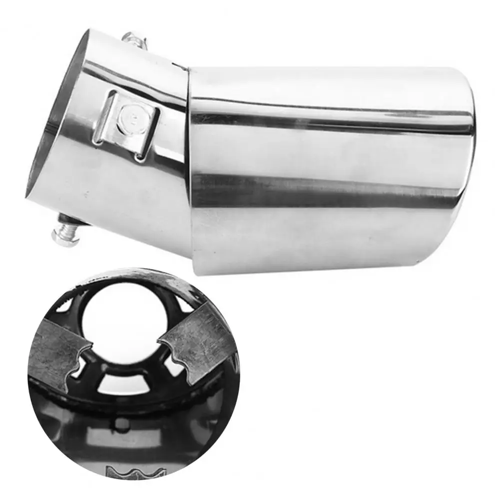Universal Car Rear Metal Curved Exhaust Pipe Tail Muffler Tip Accessories for - £16.25 GBP